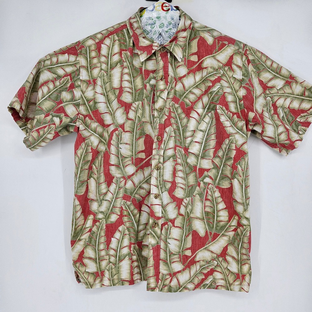 Cooke Street Hawaiian Shirt Mens XL Reverse‎ Print Tropical Leaves Floral